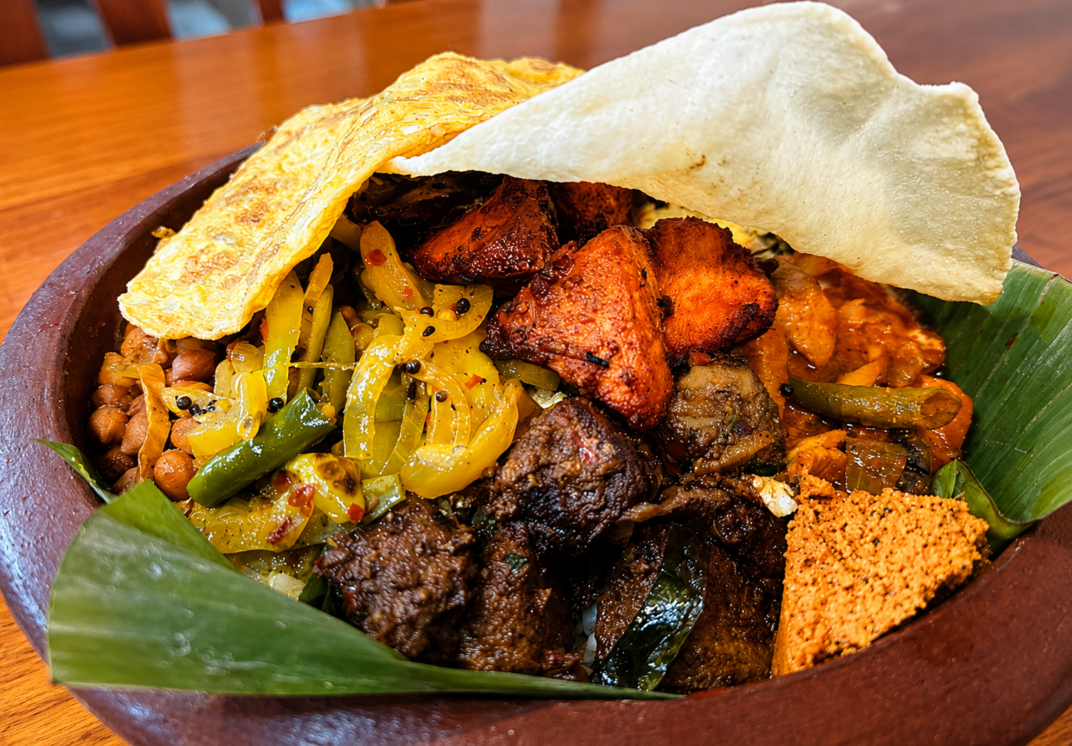 Kerala style meal served at Pothichor